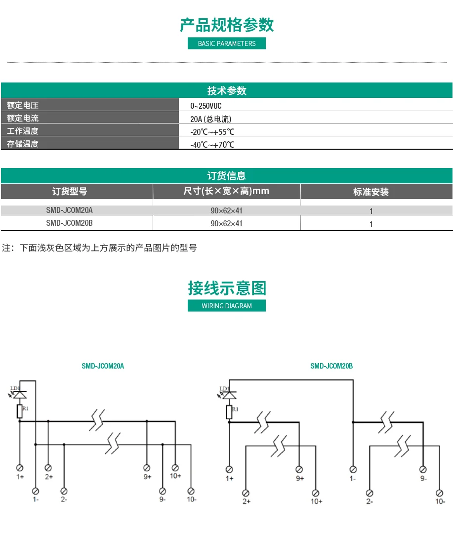 電源分配SMD-JC0M20A / SMD-JC0M20B 中繼端子台 省配線模塊