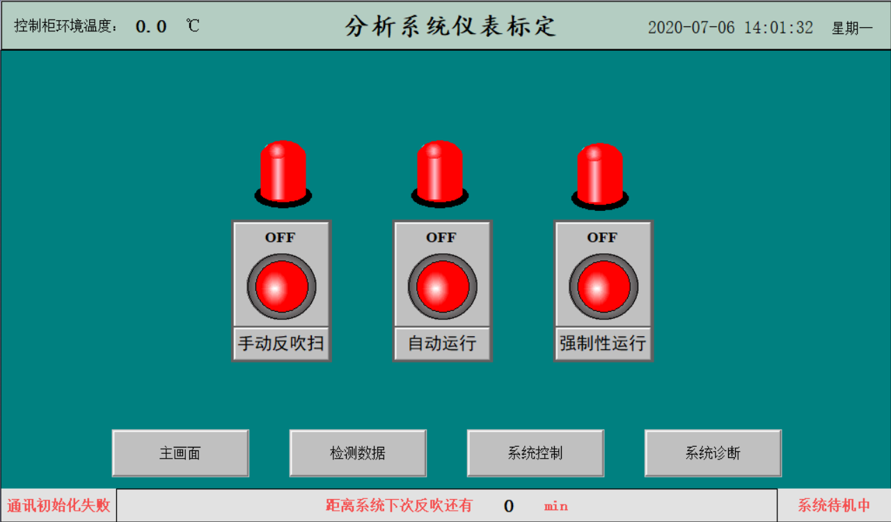 锅炉脱硝逃逸氨分析系统操作显示