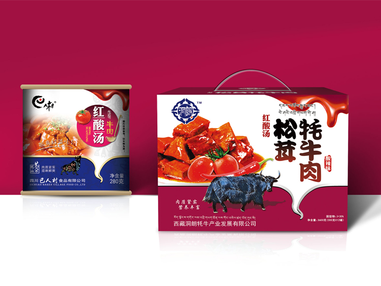 土特产包装设计之松茸牦牛肉包装
