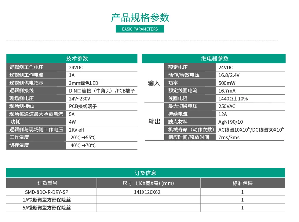 8通道黄瓜视频黄色版下载隔離輸出SMD-8DO-R-DRY-SP  黄瓜视频黄色版下载輸出模組