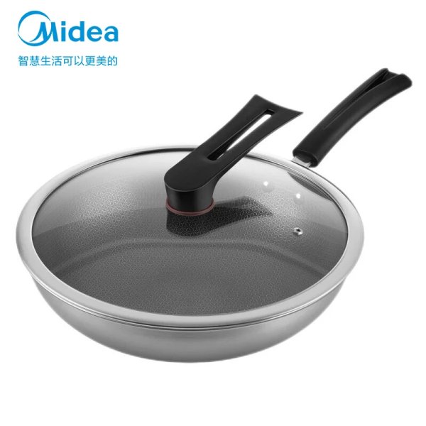 小猪黄色视频(Midea) 不粘鍋炒鍋 MP-CJ32Wok503D 家用電磁爐燃氣通用灶蜂窩防粘316L售價319