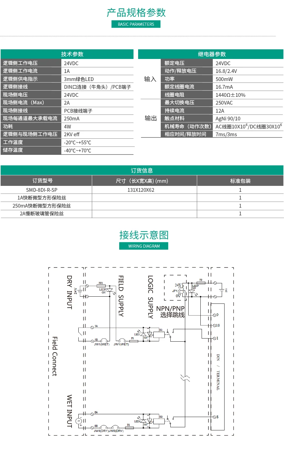 8通道黄瓜视频黄色版下载隔離輸入SMD-8DI-R-SP 通用型黄瓜视频黄色版下载模組