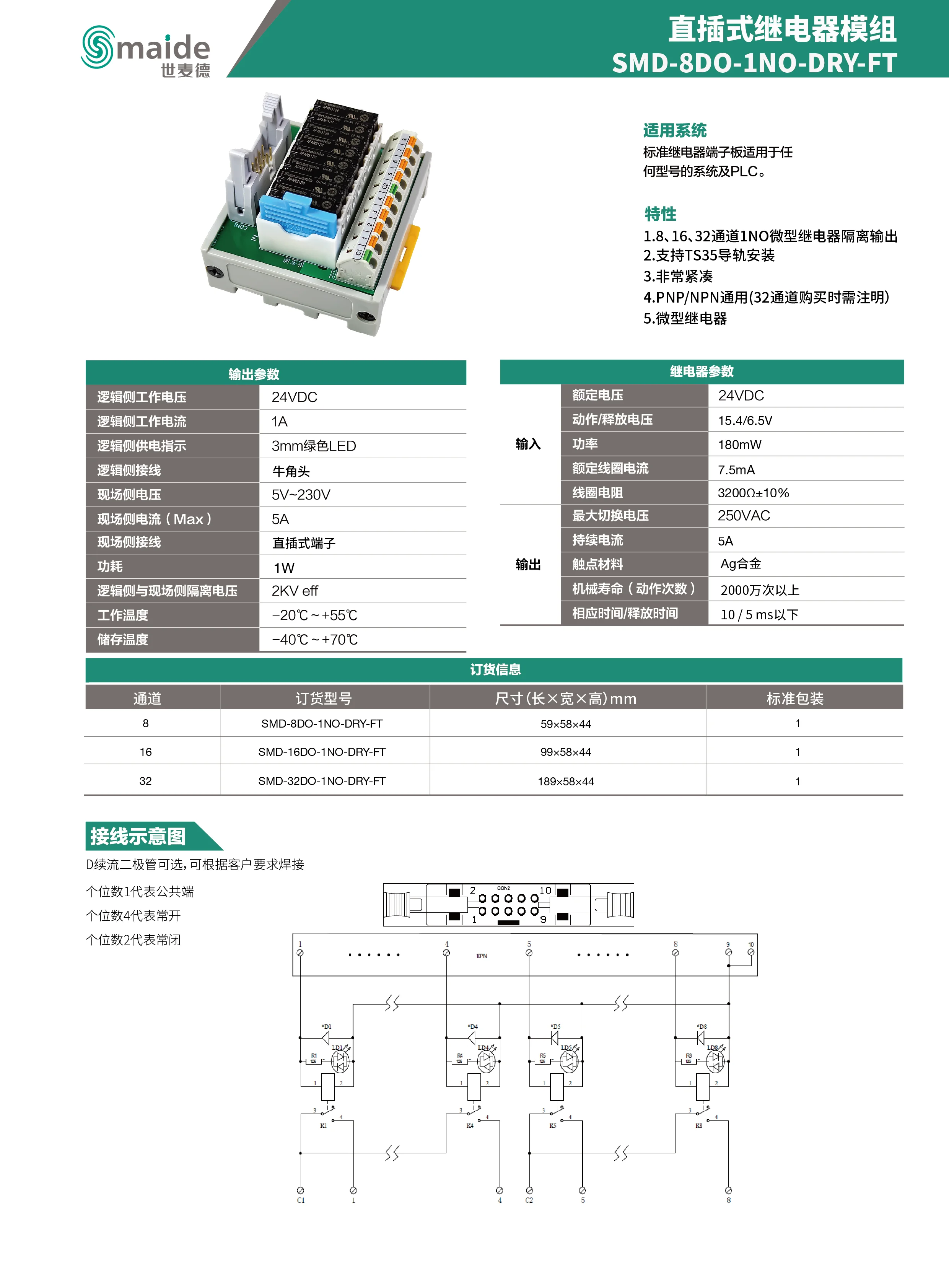 直插式黄瓜视频黄色版下载模組(SMD-8DO-1NO-DRY-FT)