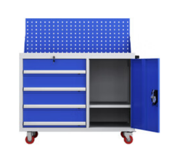双色四抽一门工具车