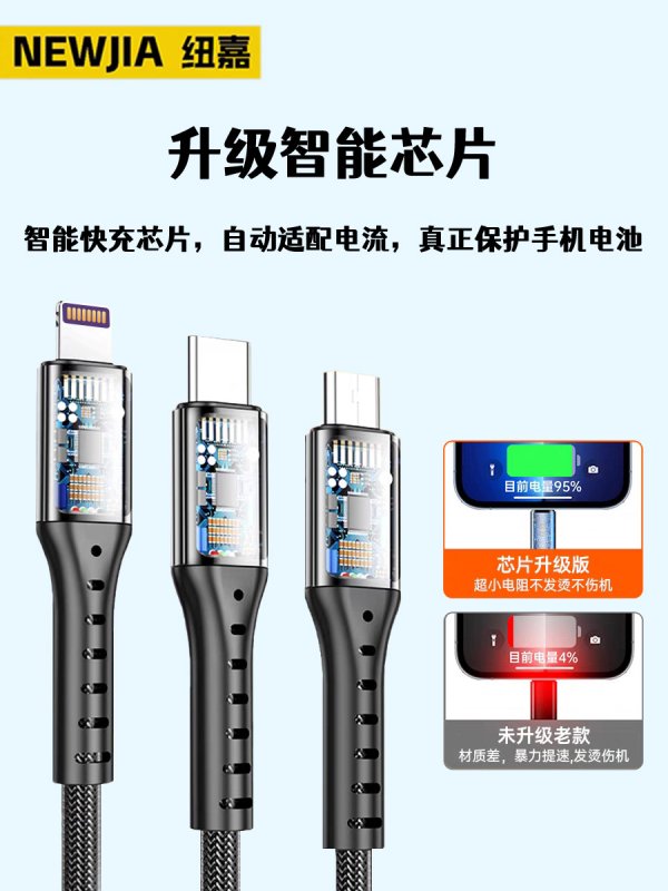 尼龙三合一数据线