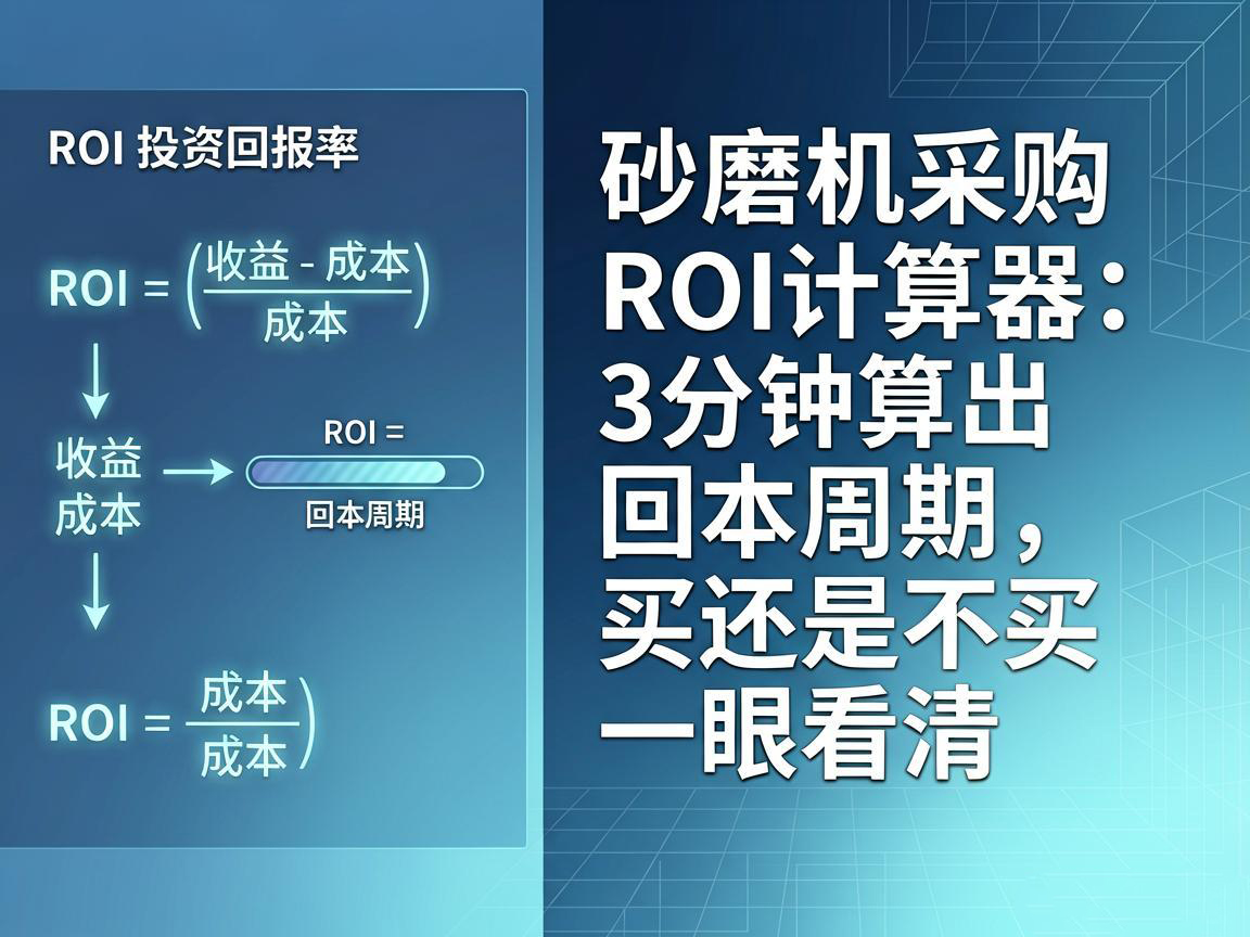 砂磨機采購ROI計算器：3分鍾算出回本周期，買還是不買一眼看清