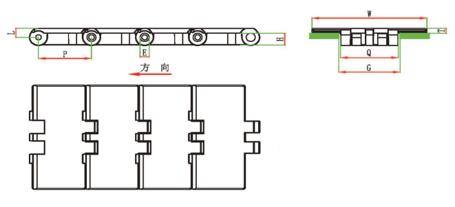 LB820单铰直输链
