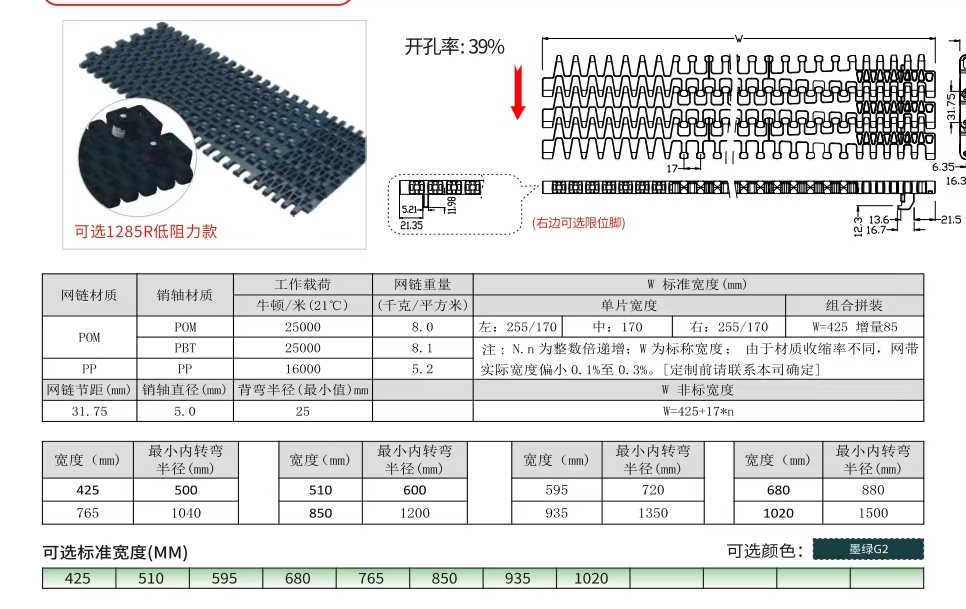 MK1285转弯网带链