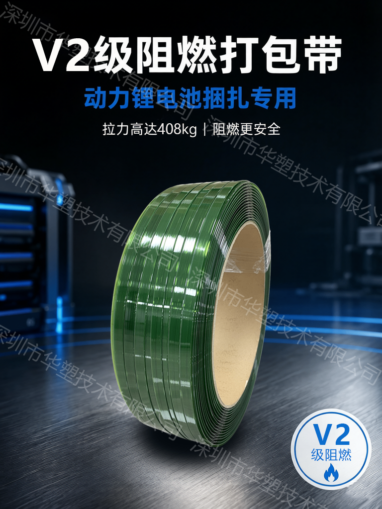 麻豆91精品91久久久技术阻燃打包带达 UL94-V0 标准，离火快速自熄，适配锂电池模组捆扎。