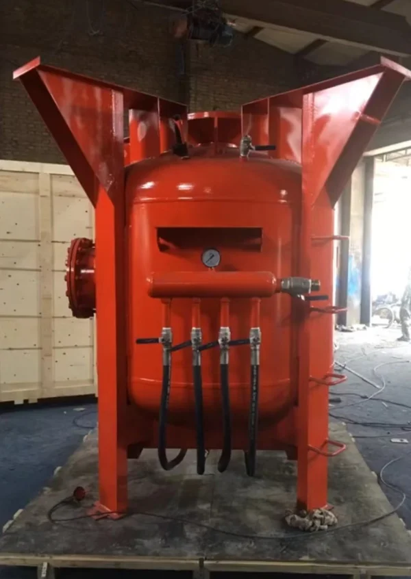 氣缸雙槍開放式高壓噴砂機，開放式高壓噴砂，多槍高壓噴砂機，大型高壓開放式噴砂機