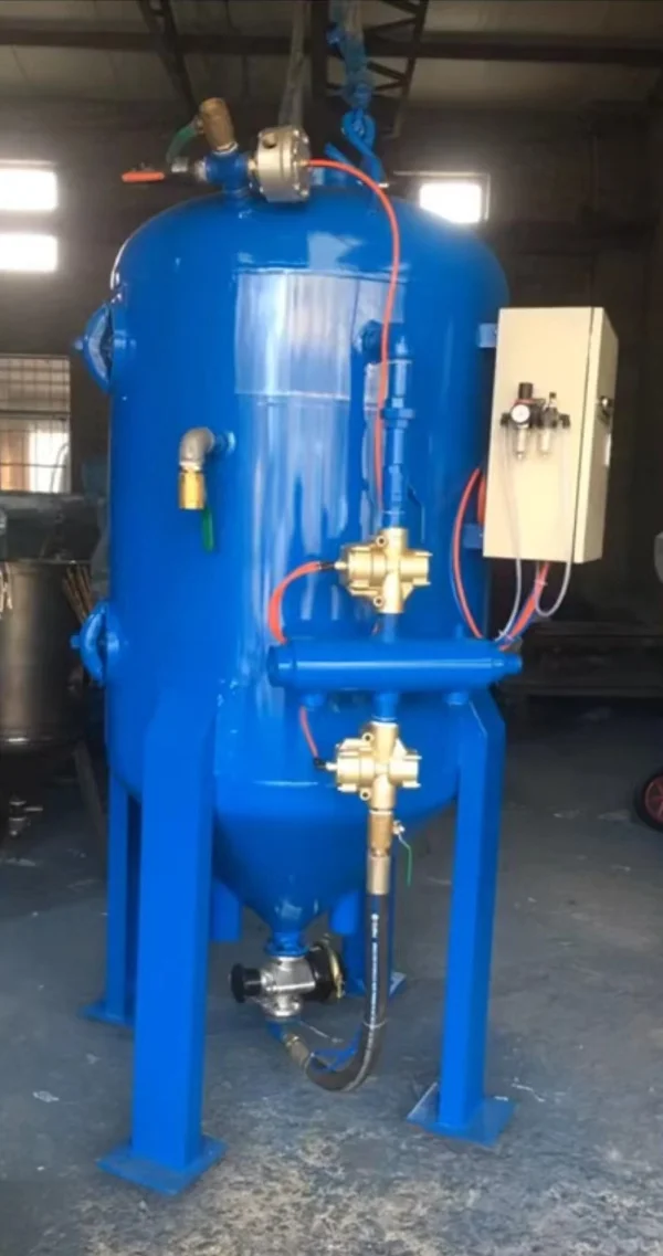 氣缸雙槍開放式高壓噴砂機，開放式高壓噴砂，多槍高壓噴砂機，大型高壓開放式噴砂機