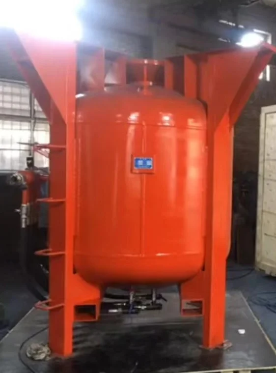 氣缸雙槍開放式高壓噴砂機，開放式高壓噴砂，多槍高壓噴砂機，大型高壓開放式噴砂機