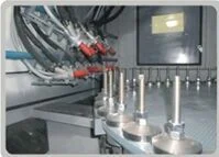 數控刀柄轉盤式自動噴砂機、刀柄除氧化皮自動噴砂機