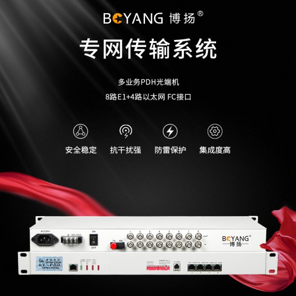 BY-8E1-4E PDH光端機(jī)8E1 8路2M+4路以太網(wǎng)