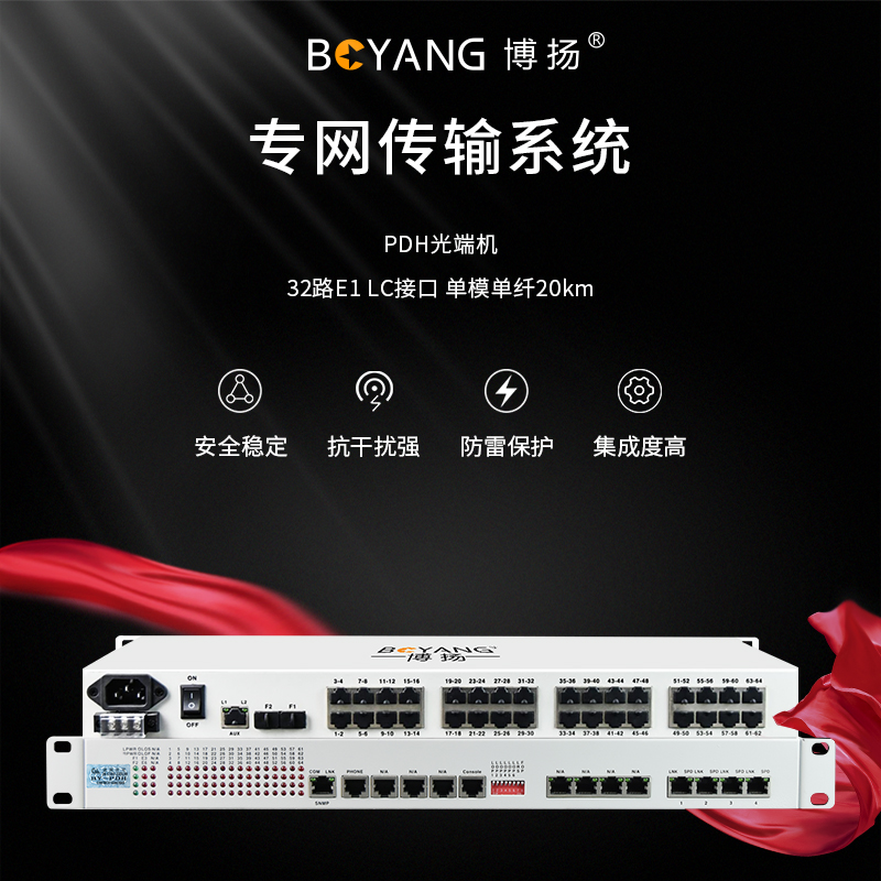 PDH光端機64路E1 64路2M光端機單纖20km