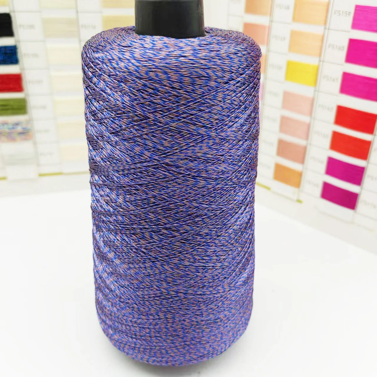 Polyester blended ab color yarn double color twisted sewing thread 150D ...