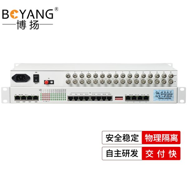 多功能綜合業(yè)務光端機 12E1+28路磁石+4路電話+4路物理隔離百兆 單纖FC 20KM