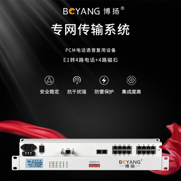 BY-4E1-4H PCM電話語音復(fù)用設(shè)備 E1轉(zhuǎn)4路電話+4路磁石