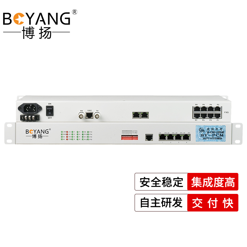 BY-4E1-1E PCM電話語(yǔ)音復(fù)用設(shè)備 E1轉(zhuǎn)4路電話+1路以太網(wǎng)