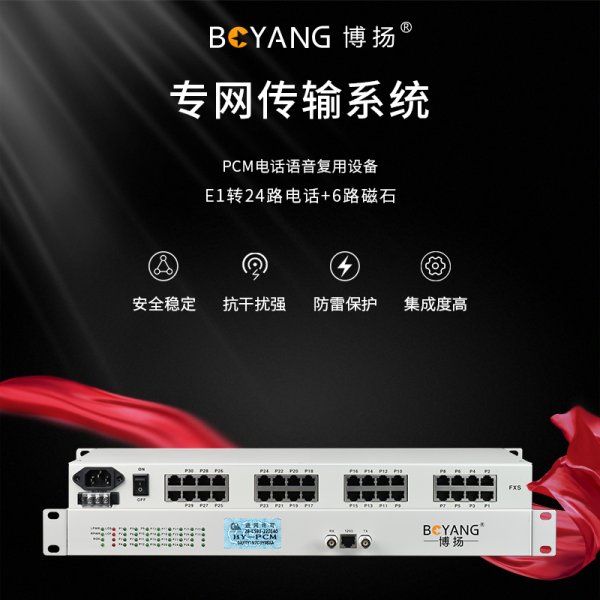 BY-24PE1-6H PCM電話語(yǔ)音復(fù)用設(shè)備 E1轉(zhuǎn)24路電話+6路磁石 