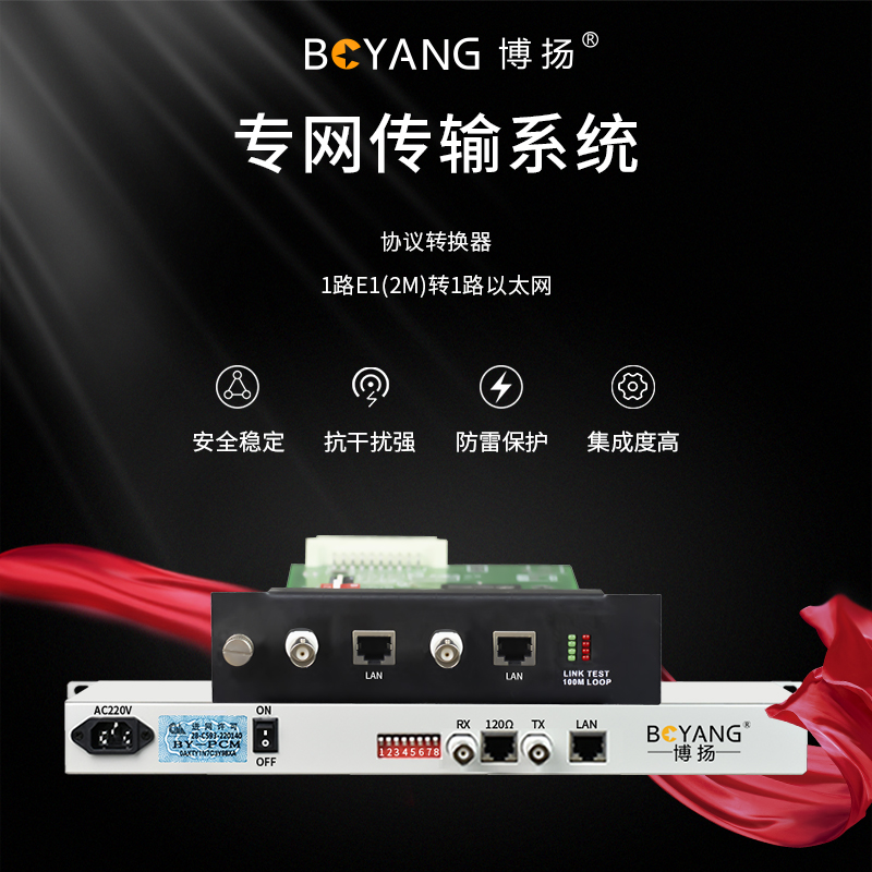 協(xié)議轉(zhuǎn)換器1路E1(2M)轉(zhuǎn)1路以太網(wǎng) 前端機架式 后端插卡式