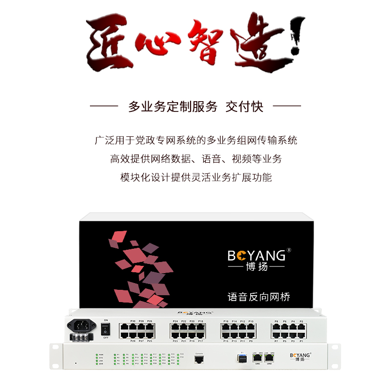 30路語音反向網(wǎng)橋 語音OVER IP 電話轉(zhuǎn)網(wǎng)絡(luò) 同時支持電口和SFP光口 WEB網(wǎng)管