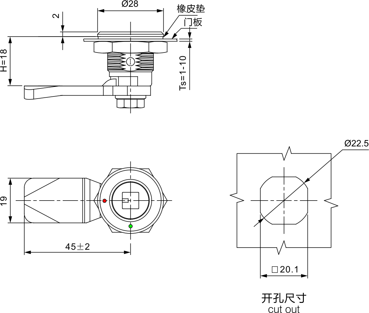 MSC705-4圆柱锁图纸资料