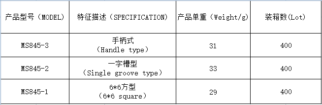 MS845-2圆柱锁手艺规格书
