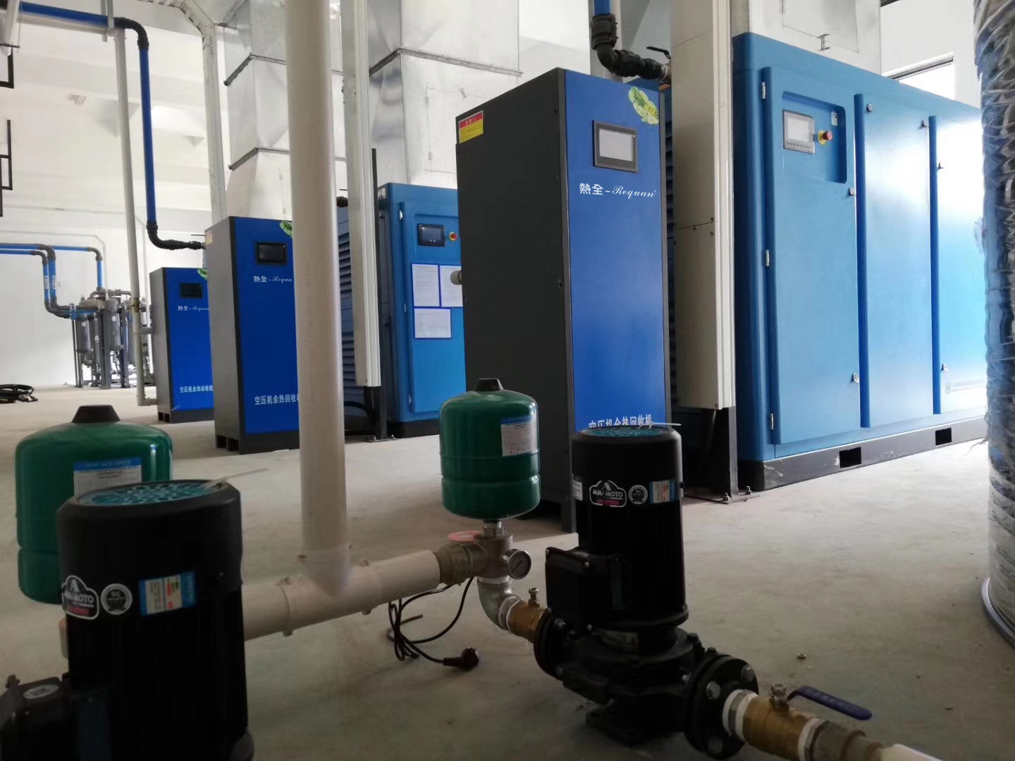 上海特波電機有限公司選用熱全空壓機余熱回收熱水工程