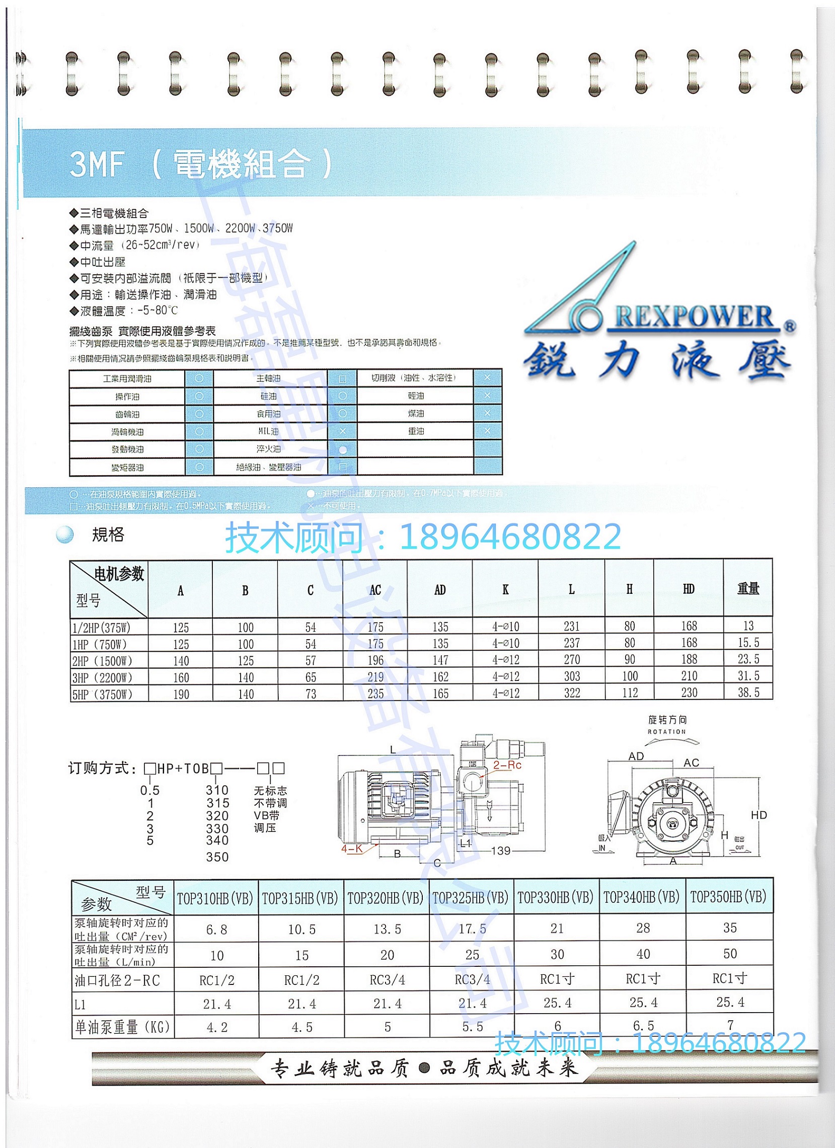 1/2HP*6P臥式長嘴-RBB208Y