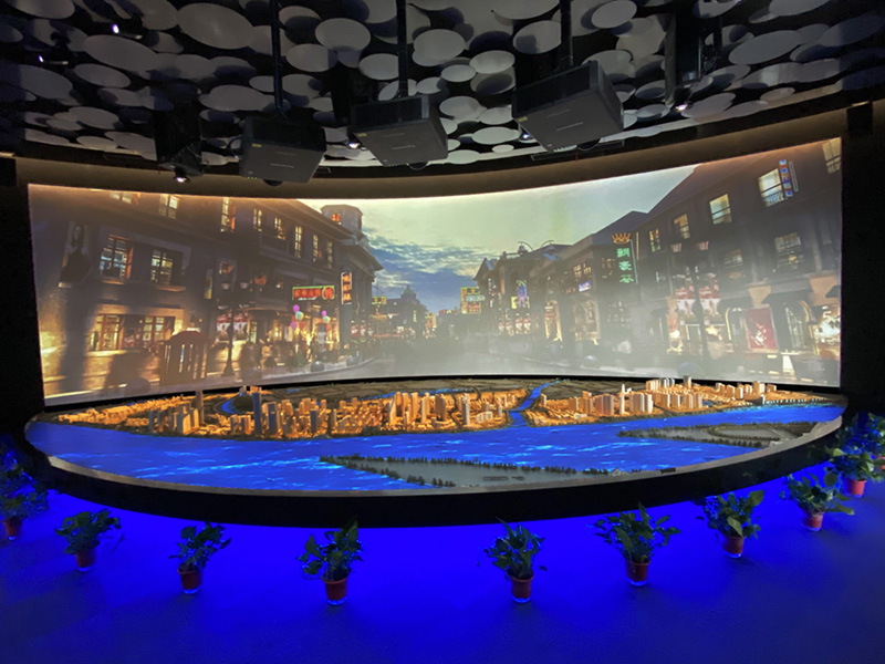 江蘇南京濱江規劃展示廳采用20套睿觀博光纖收發器傳輸視頻信號展示規劃場景