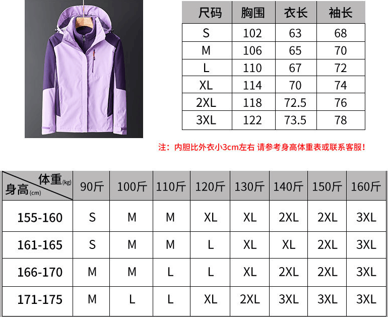 沖鋒衣女尺碼.png 沖鋒衣女尺碼.png