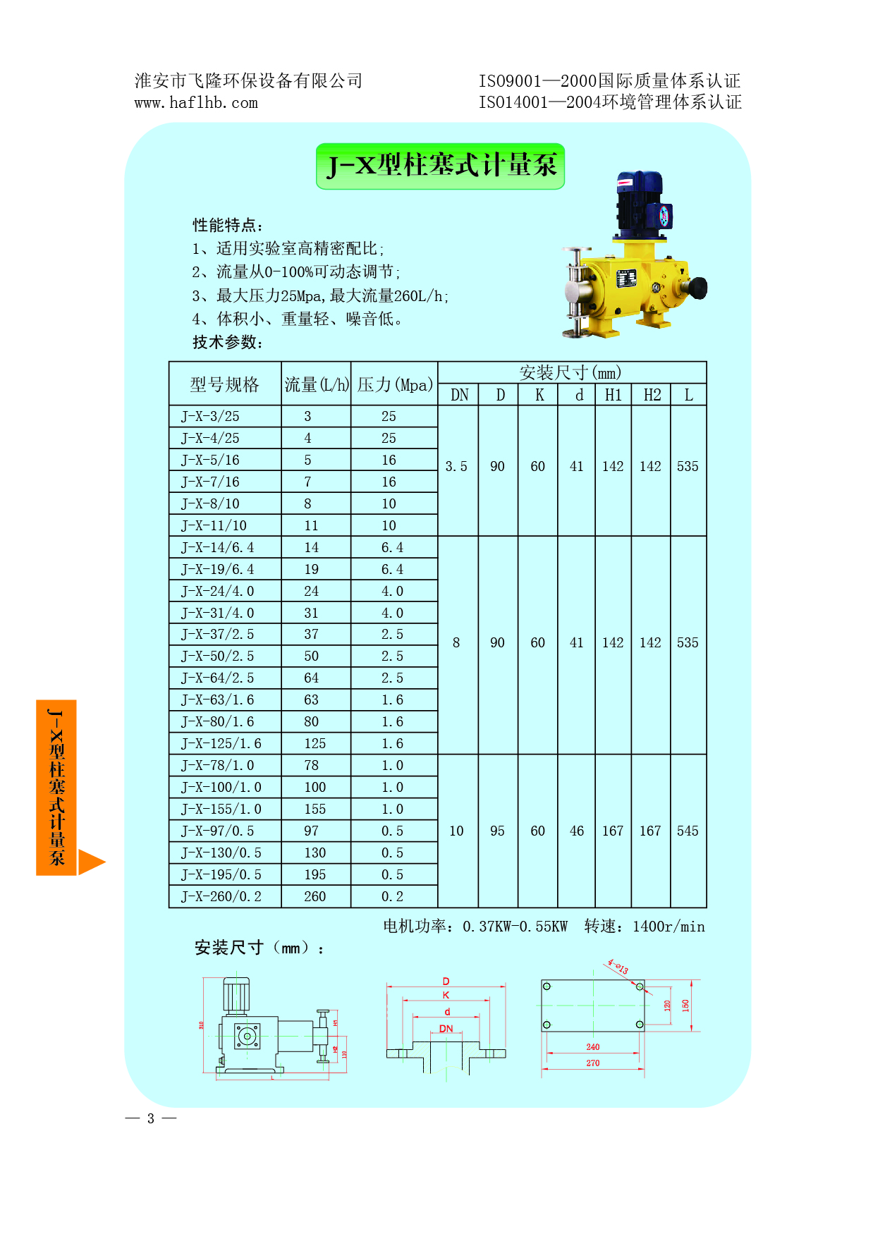 J-X型柱塞式計量泵