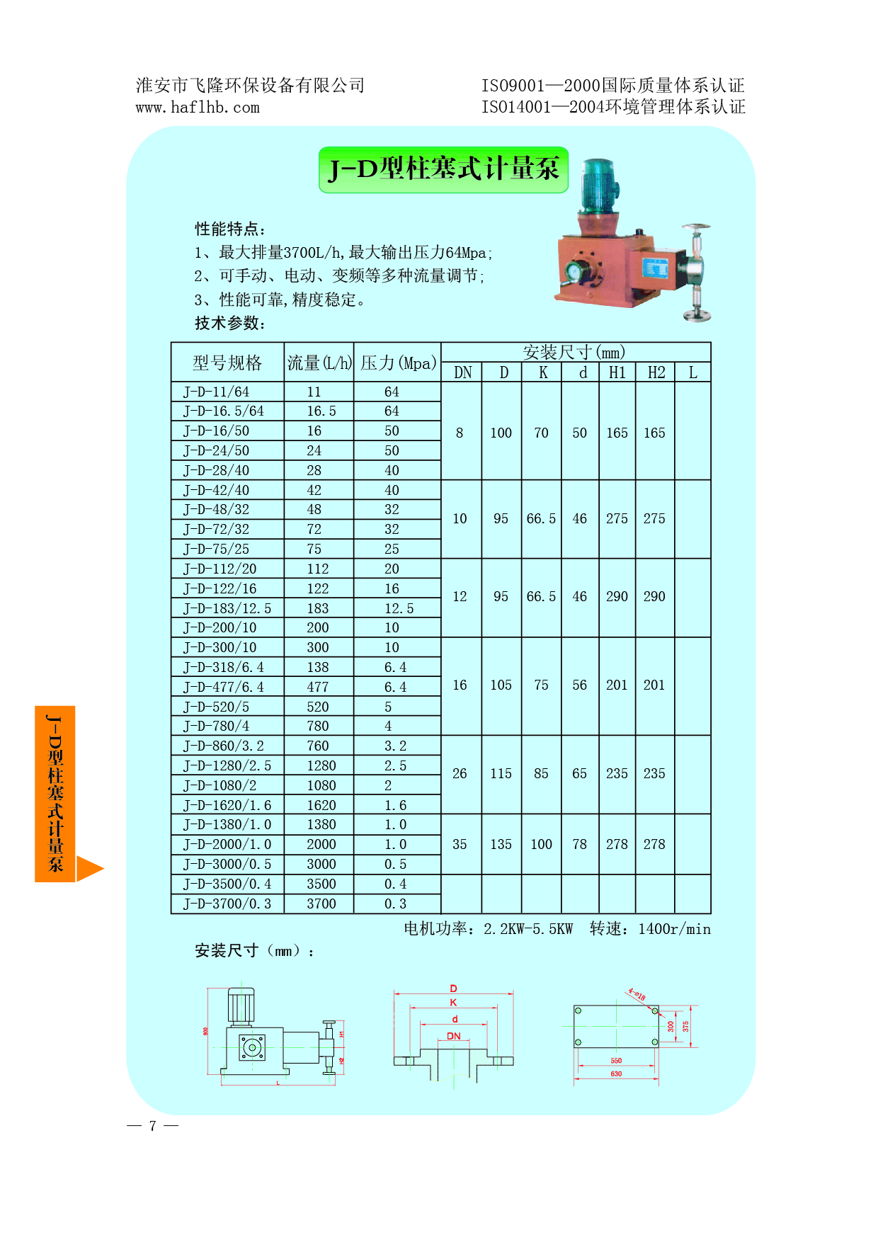 J-D型柱塞式計量泵