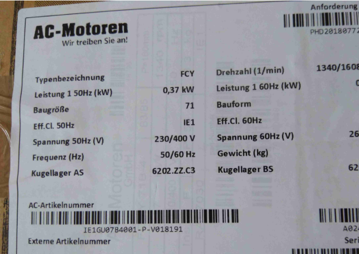 Ac-motoren 電機IE1能效