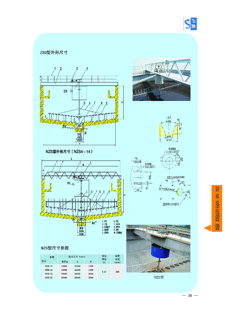 ZXG,NZS,NZ型中心傳動刮泥機，濃縮機