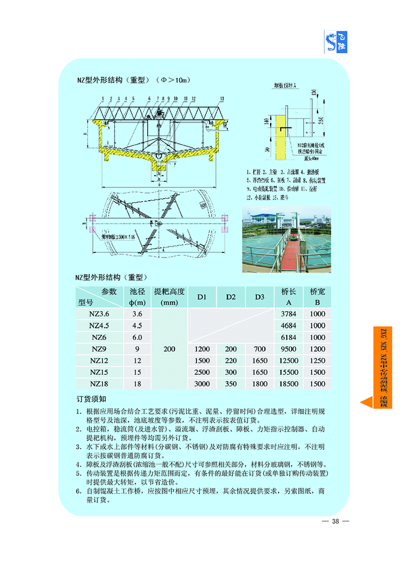 ZXG,NZS,NZ型中心傳動刮泥機，濃縮機