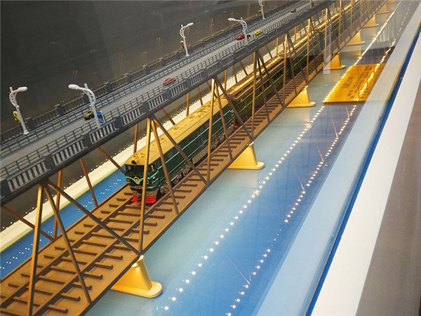 手工DIY 橋梁建筑 木制 科技小制作 雙層升降橋模型材料
