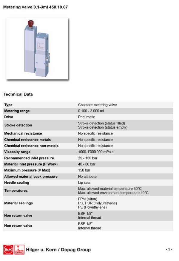 德國原裝進(jìn)口 Dopag 德派 多派克 刀派克 高精度點(diǎn)膠閥 450.10.07