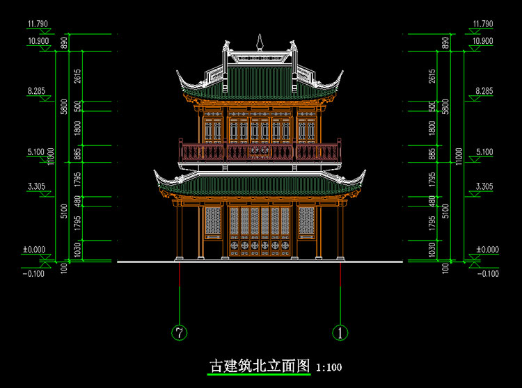 三維激光掃描測量古建筑立面圖.jpg
