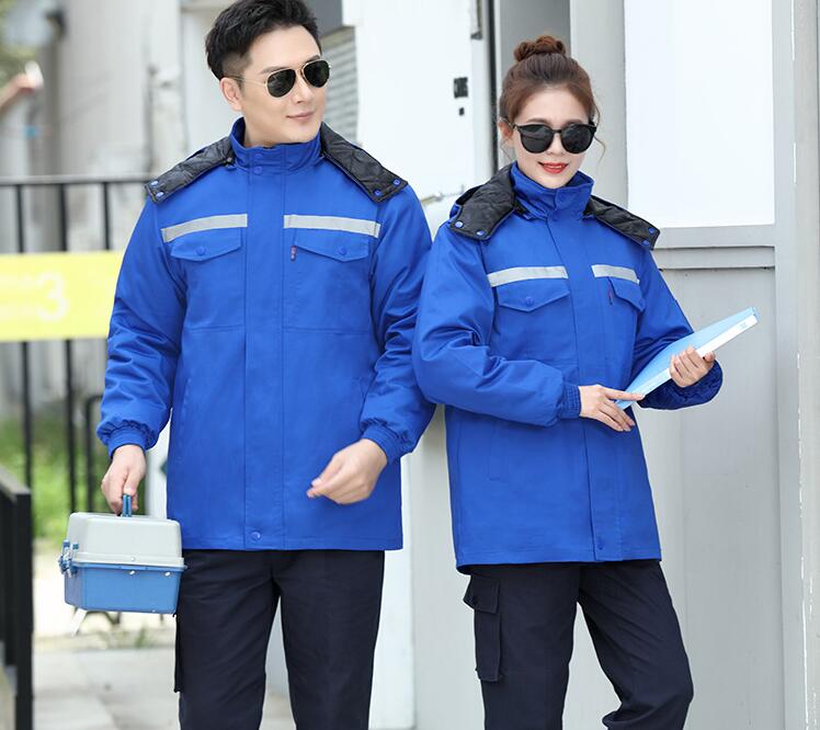 冬季加厚內(nèi)膽工作服棉衣 工廠耐磨汽修棉服 反光條勞保工作服棉襖