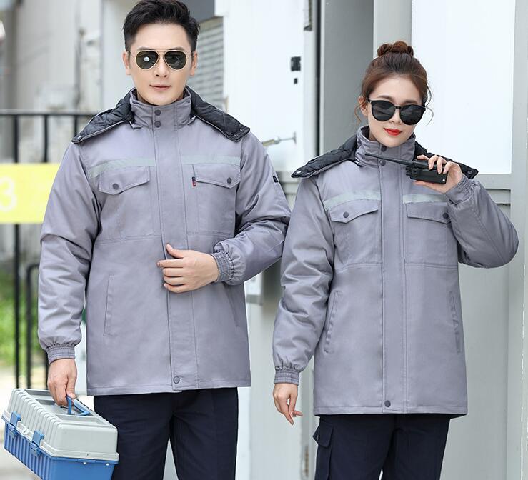 冬季加厚內(nèi)膽工作服棉衣 工廠耐磨汽修棉服 反光條勞保工作服棉襖