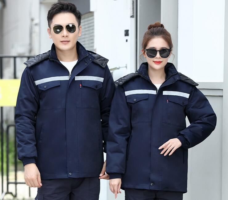 冬季加厚內(nèi)膽工作服棉衣 工廠耐磨汽修棉服 反光條勞保工作服棉襖