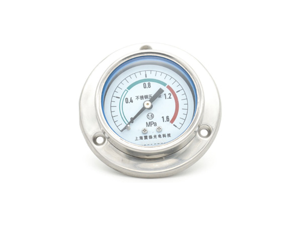 全不銹鋼軸向帶邊壓力表