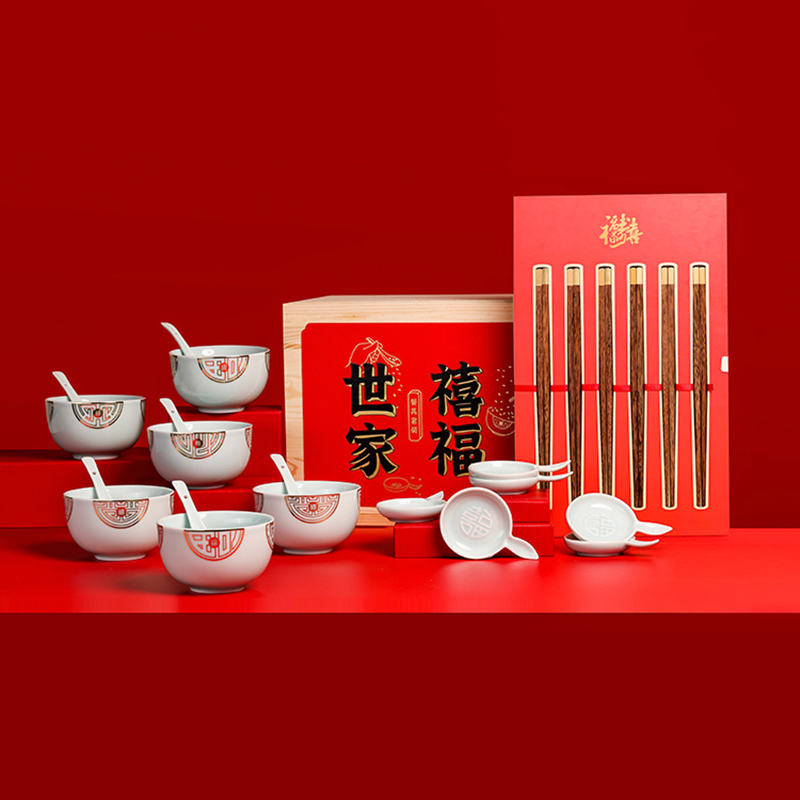 禧福世家餐具套裝、碗、筷子