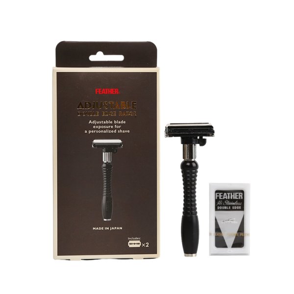 羽毛可調節雙刃剃須刀（1剃刀+2刀片）