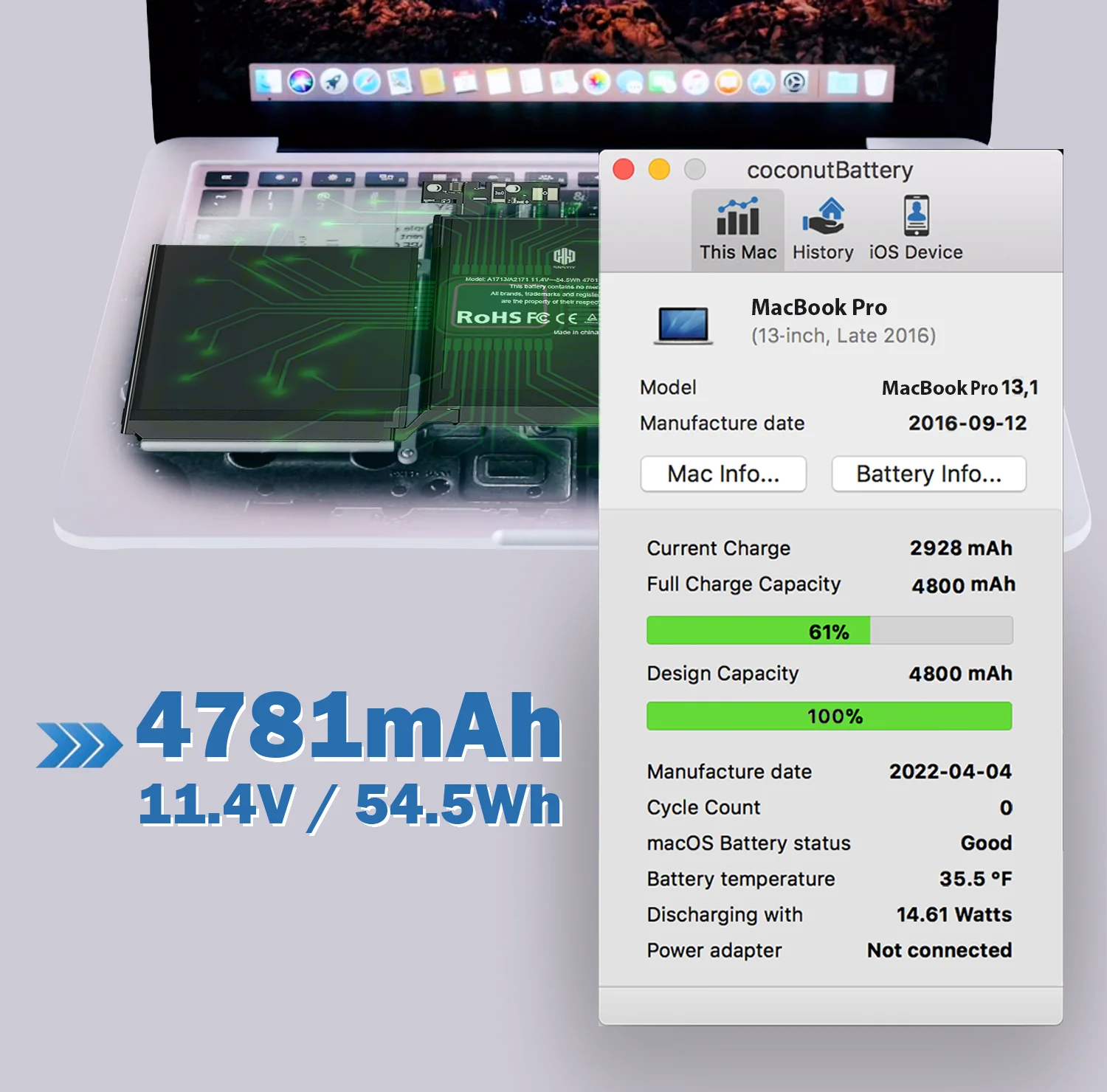 MacBook Pro A1466 Battery