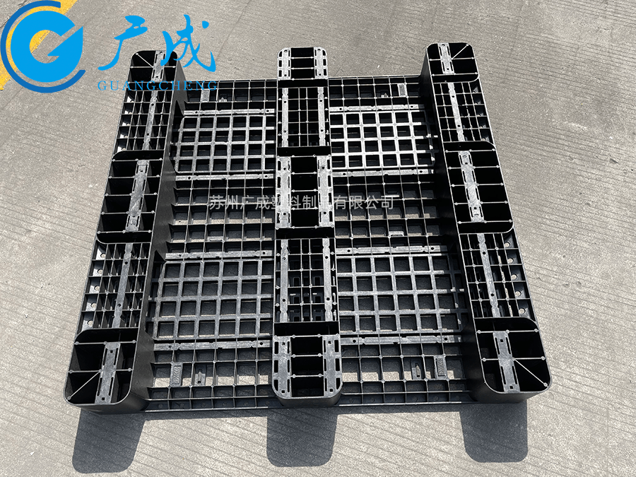 1111網(wǎng)格川字防靜電塑料托盤底部