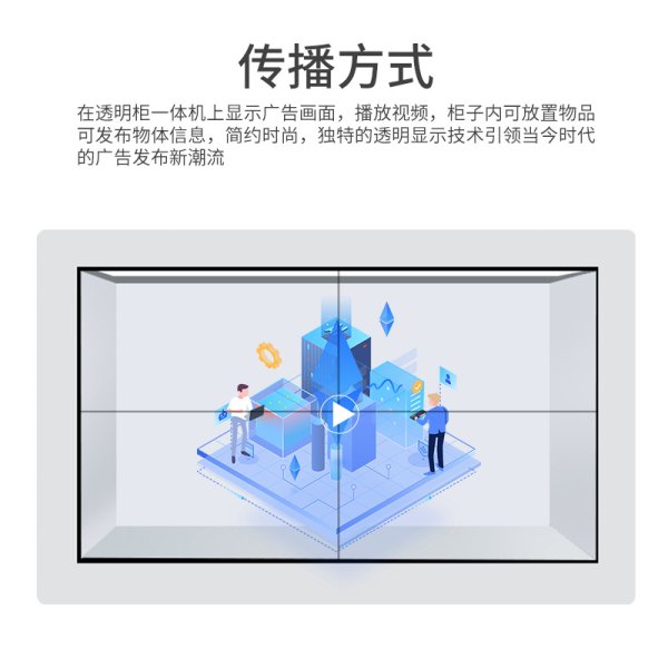 21.5寸-86寸液晶透明展示柜