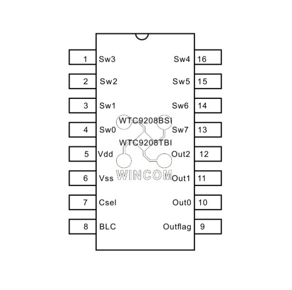 WTC9208BSI---8鍵BCD輸出電容式觸摸IC